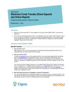 Cigna Dental Electronic Funds Transfer (Direct Deposit ...
