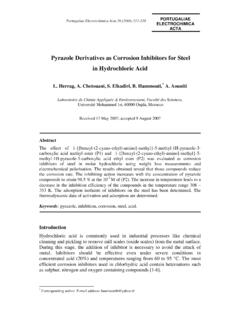 Pyrazole Derivatives as Corrosion Inhibitors for Steel in ...