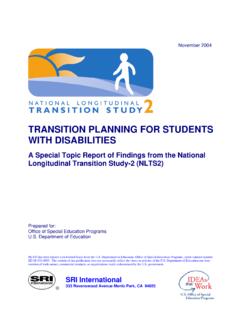 TRANSITION PLANNING FOR STUDENTS WITH DISABILITIES