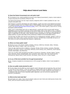FAQs about Federal Land Sales - Bureau of Land Management