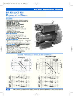 ROTRON Regenerative Blowers DR 858 &amp; CP 858 …