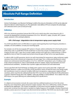 Absolute Pull Range Definition - Vectron …