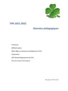 TIPE 2021-2022 Attendus p&#233;dagogiques