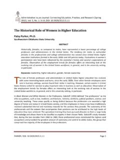The Historical Role of Women in Higher Education