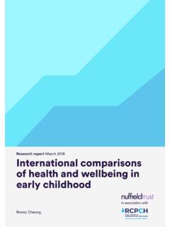 International comparisons of health and wellbeing in early ...