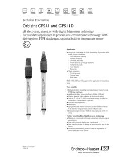 Orbisint CPS11 / CPS11D - Endress+Hauser