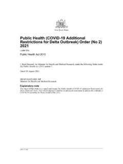 Public Health (COVID-19 Additional Restrictions for Delta ...