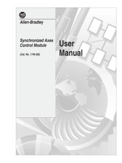 1746-6.19, Synchronized Axes Control Module User Manual