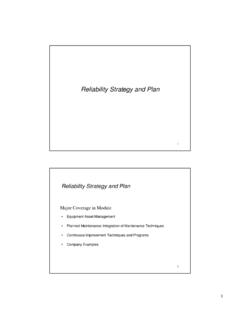 Reliability Strategy and Plan