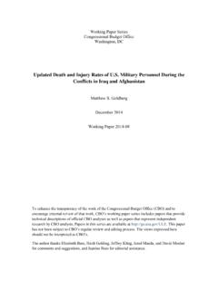 Casualties Working Paper - Congressional Budget Office