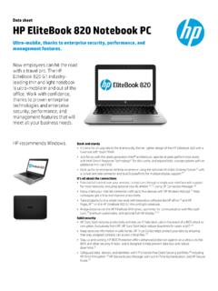 Data sheet HP EliteBook 820 Notebook PC