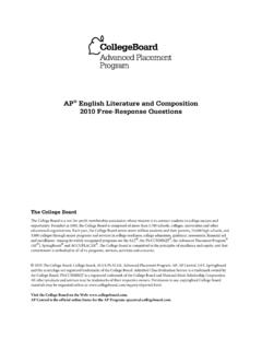 AP English Literature and Composition 2010 Free-Response ...
