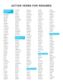 Action Verbs for Resumes - Wellesley College