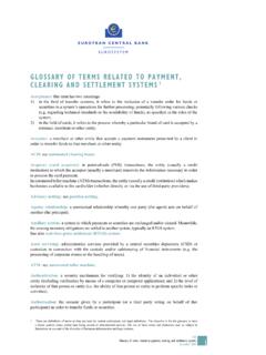 GLOSSARY OF TERMS RELATED TO PAYMENT, CLEARING …