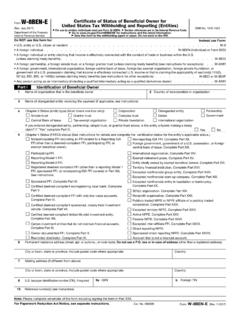 Form W-8BEN-E Certificate of Status of Beneficial Owner ...