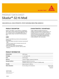 PRODUCT DATA SHEET Sikadur&#174;-32 Hi-Mod
