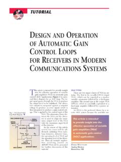 ESIGN AND OPERATION OF AUTOMATIC GAIN …