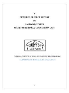 A DETAILED PROJECT REPORT ON HANDMADE PAPER …