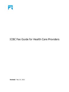 ICBC Fee Guide for Health Care Providers