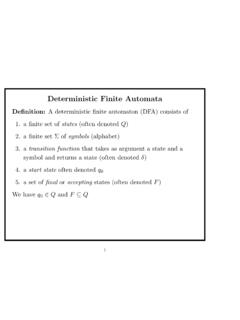 Deterministic Finite Automata - Chalmers