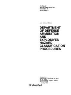 DoD Ammunition and Explosives Hazard Classification …