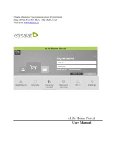 eLife Home Portal User Manual - Etisalat