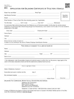 Oklahoma Application for Oklahoma Certificate of Title for …