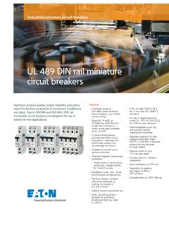 UL 489 DIN rail miniature circuit breakers - Eaton
