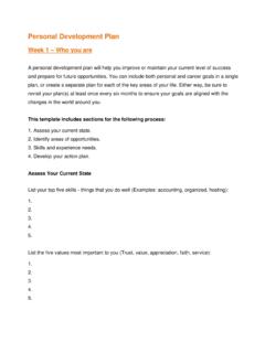 Personal Development Plan Template - Campbell University