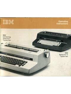 Operating Instructions, IBM Selectric II &amp; IBM Correcting ...