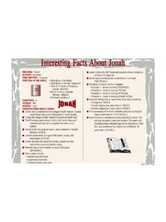 Interesting Facts About Jonah - Bible Charts