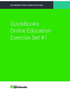 QuickBooks Online Education Exercise Set #1 - Intuit
