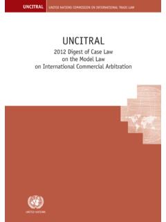 UNCITRAL 2012 Digest of Case Law on the Model Law on ...