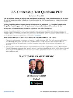 U.S. Citizenship Test Questions PDF
