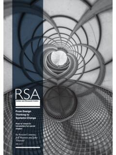 From Design Thinking to System Change - the RSA