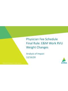 Physician Fee Schedule Final Rule: E&amp;M Work RVU Weight …
