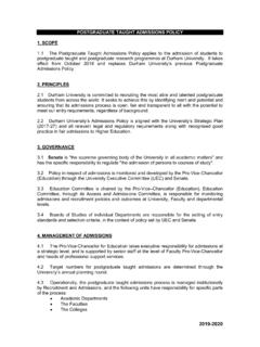 POSTGRADUATE TAUGHT ADMISSIONS POLICY 1. SCOPE 2 ...