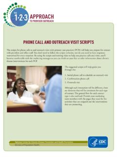 1-2-3 Approach: Phone Call and Outreach Visit Scripts