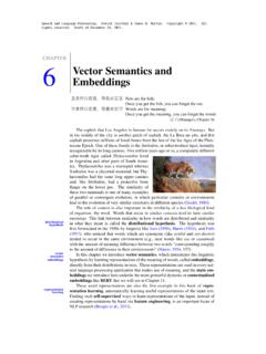 CHAPTER Vector Semantics and Embeddings