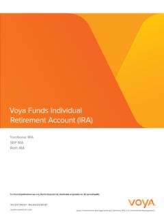Voya Funds Individual Retirement Account (IRA)
