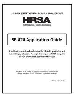 HRSA SF-424 Application Guide