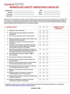 1 WORKPLACE SAFETY INSPECTION CHECKLIST