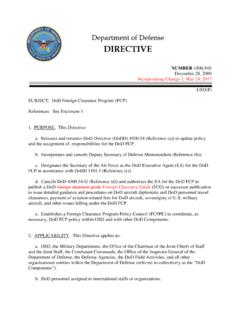 DoD Directive 4500.54E, December 28, 2009; …