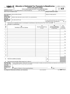 1041-T Allocation of Estimated Tax Payments to …