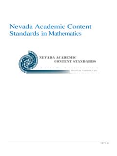Nevada Academic Content Standards in Mathematics