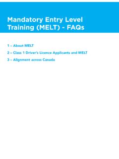 Mandatory Entry Level Training (MELT) - FAQs