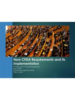 New CFDA Requirements and its Implementation