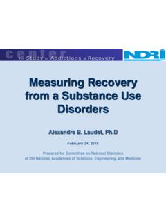 Measuring Recovery from a Substance Use Disorders