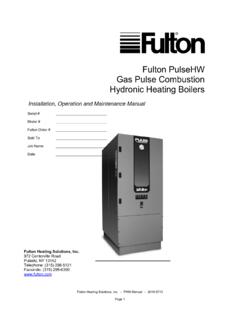 Fulton PulseHW Gas Pulse Combustion Hydronic Heating Boilers