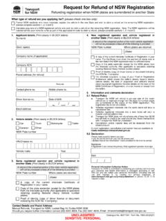 Request for Refund of NSW Registration - Transport for NSW